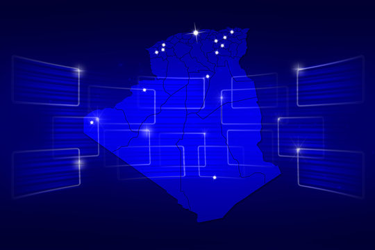 algeria Map World map News Communication blue