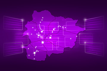 Obraz premium andorra Map World map News Communication purple