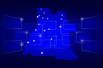 Obraz premium angola Map World map News Communication blue