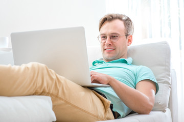 Man working with laptop