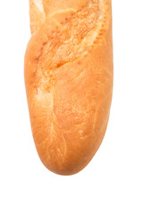 Fresh French baguette close up view