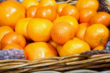Basket of fresh mandarins