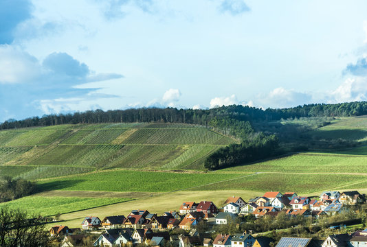 landscape with village of Helmstadt