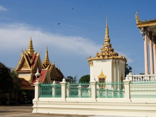 Buildings in the garden of royal palace in Phnom Penh
