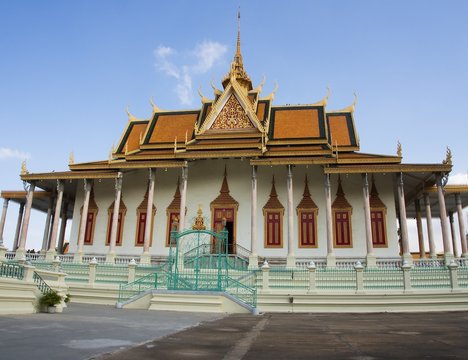 Buildings in the garden of royal palace in Phnom Penh