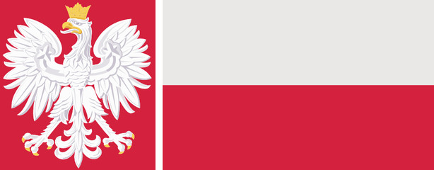 flaga i godło Polski - obrazy, fototapety, plakaty
