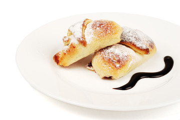 Obraz na płótnie Canvas croissants in the plate on white background