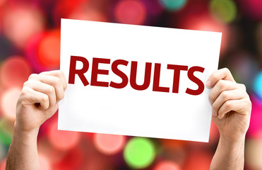 Results card with colorful background
