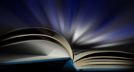 book on a dark background