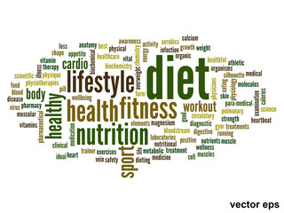 Fototapeta premium Vector conceptual health word cloud