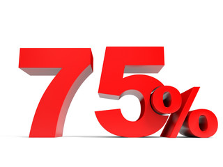Red seventy five percent off. Discount 75%.