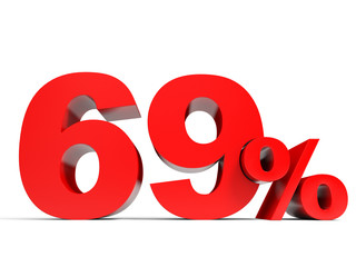 Red sixty nine percent off. Discount 69%.