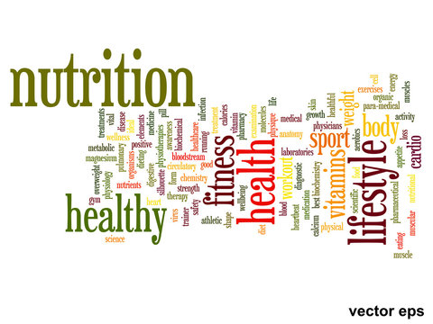 Vector conceptual health word cloud