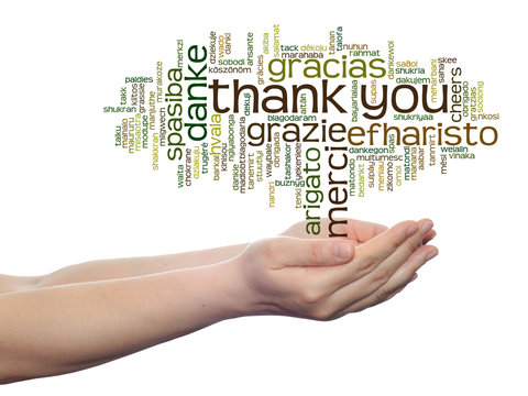 Conceptual thank you word cloud isolated