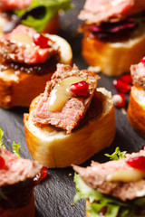 canape with beef meat