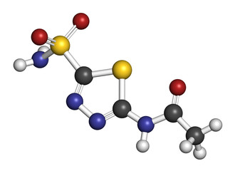 Acetazolamide diuretic drug molecule