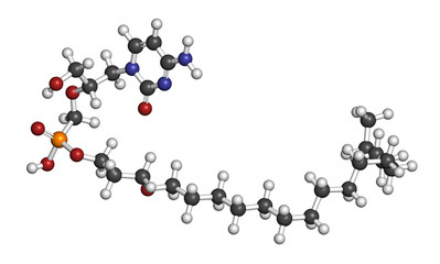 Brincidofovir antiviral drug molecule. Prodrug of cidofovir. 