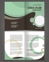 Vector empty bifold brochure design print template