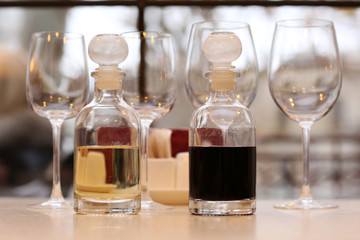 Wine tasting in bar
