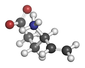 Vigabatrin epilepsy (seizures) drug molecule. 