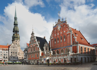 Fototapeta na wymiar Town hall square in Riga. Latvia
