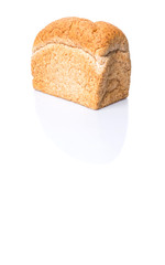 A loaf of bread over white background