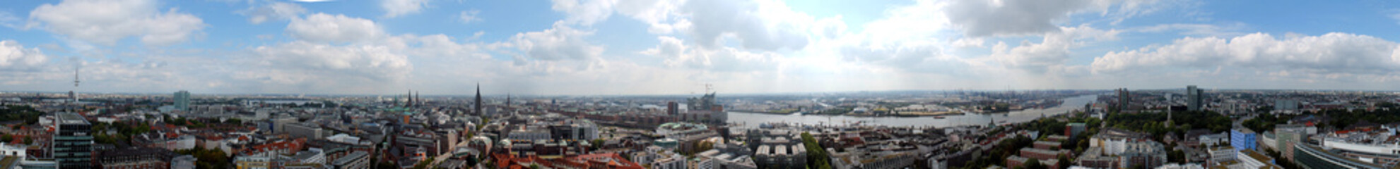Fototapeta na wymiar Hamburg 360° Panorama vom Michel