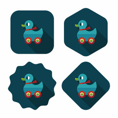 duck toy flat icon with long shadow,eps10