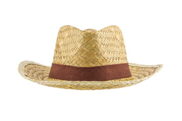 bamboo panama hat isolated on white background