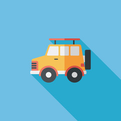 Naklejka premium Transportation Sports Utility Vehicle flat icon with long shadow