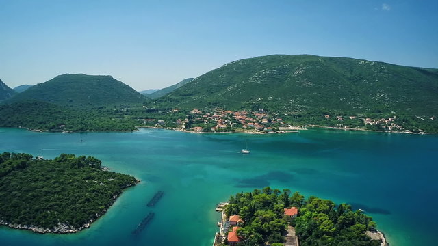 Aerial view of Mali Ston Bay