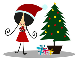 Fototapeta na wymiar Doodle gifts at Christmas - Full Color
