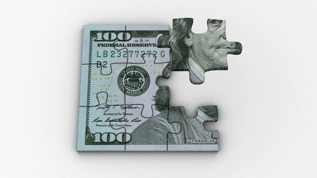 Animated Puzzles with Image of New 100 Dollars