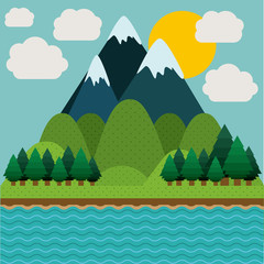 Landscape design, vector illustration.