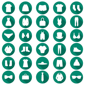 vector set clothes illustration, fashion set isolated icons