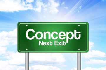 Concept, Just Ahead Green Road Sign