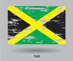 Jamaica Flag vintage textured background. Vector, EPS10