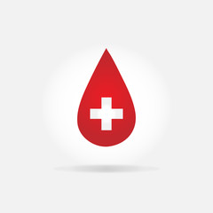 Obraz premium Donate drop blood red sign