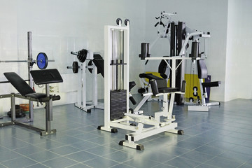 Fototapeta na wymiar gym apparatus under the white background
