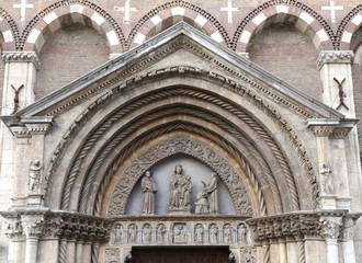 detail of the entrance door of the ancient Christian Church