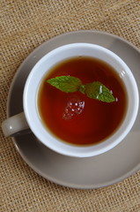 mint with tea