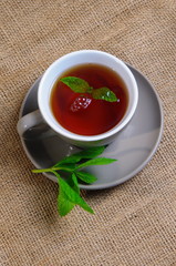 mint with tea