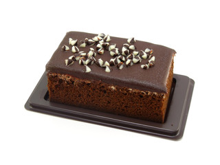 sweet brownies or chocolate cakes isolated on white background