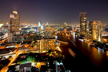 Fototapeta premium Bangkok city night view