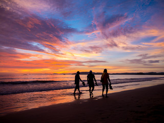 Sunset on the beach of Ao Nang