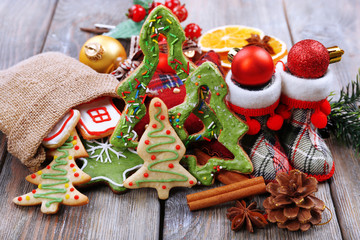 Gingerbread cookies with Christmas decoration