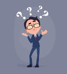 businessman with question mark