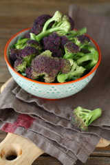 Broccoli in rustic bowl