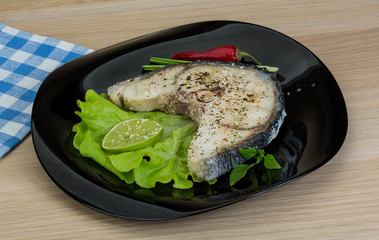 Grilled shark steak