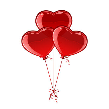Three balloon hearts